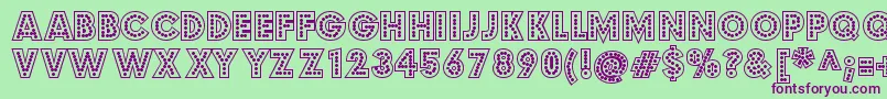 budmo jigglish Font – Purple Fonts on Green Background