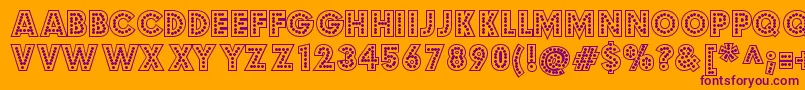 budmo jigglish Font – Purple Fonts on Orange Background