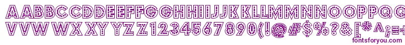 budmo jigglish-Schriftart – Violette Schriften auf weißem Hintergrund