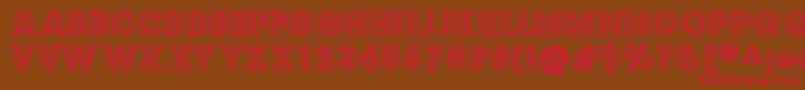 budmo jigglish Font – Red Fonts on Brown Background