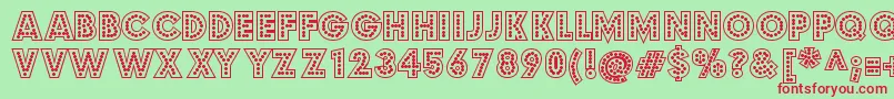 budmo jigglish Font – Red Fonts on Green Background