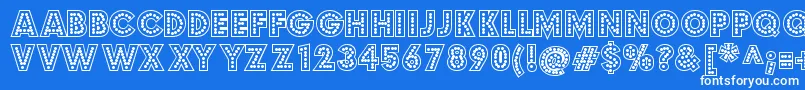 budmo jigglish Font – White Fonts on Blue Background