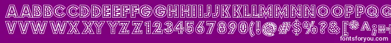 budmo jigglish-Schriftart – Weiße Schriften auf violettem Hintergrund