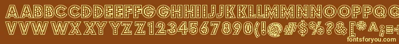 budmo jigglish Font – Yellow Fonts on Brown Background