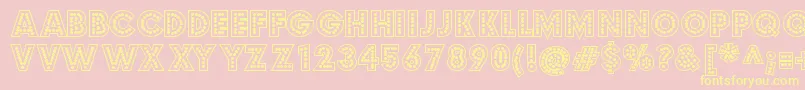 budmo jigglish-Schriftart – Gelbe Schriften auf rosa Hintergrund