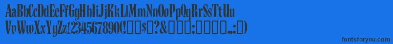 Шрифт Budnm    – чёрные шрифты на синем фоне