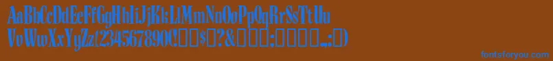 フォントBudnm    – 茶色の背景に青い文字