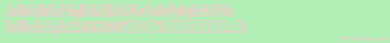 Budnm   -fontti – vaaleanpunaiset fontit vihreällä taustalla