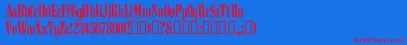 Budnm    Font – Red Fonts on Blue Background