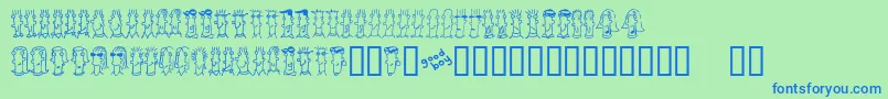 BUENC    Font – Blue Fonts on Green Background