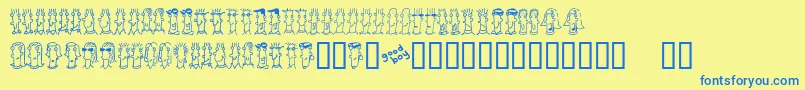 BUENC    Font – Blue Fonts on Yellow Background