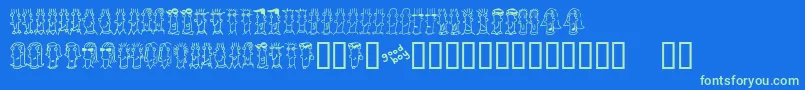 BUENC    Font – Green Fonts on Blue Background