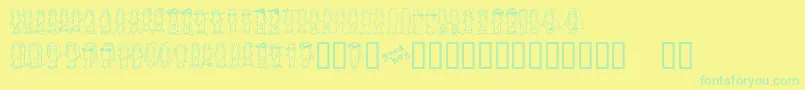 BUENC    Font – Green Fonts on Yellow Background