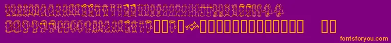 BUENC    Font – Orange Fonts on Purple Background