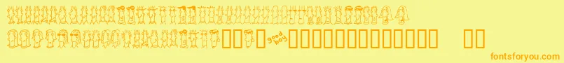 BUENC    Font – Orange Fonts on Yellow Background
