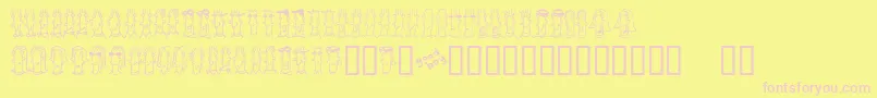 BUENC    Font – Pink Fonts on Yellow Background