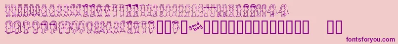 BUENC   -Schriftart – Violette Schriften auf rosa Hintergrund