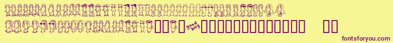 BUENC    Font – Purple Fonts on Yellow Background