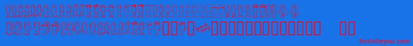 BUENC   -fontti – punaiset fontit sinisellä taustalla