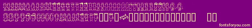 BUENC   -fontti – keltaiset fontit violetilla taustalla