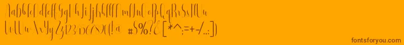 Buffalo-Schriftart – Braune Schriften auf orangefarbenem Hintergrund