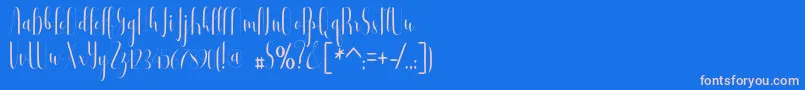 Buffalo-Schriftart – Rosa Schriften auf blauem Hintergrund