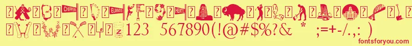 BuffalO Font – Red Fonts on Yellow Background