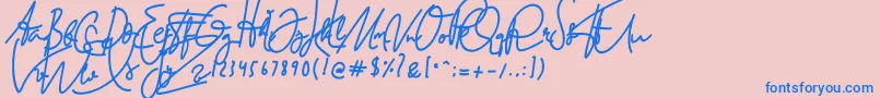 BuffaloHerder Font – Blue Fonts on Pink Background