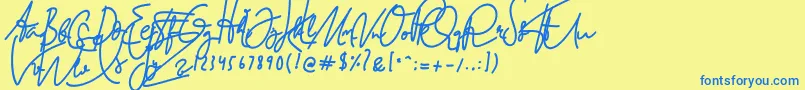 BuffaloHerder Font – Blue Fonts on Yellow Background