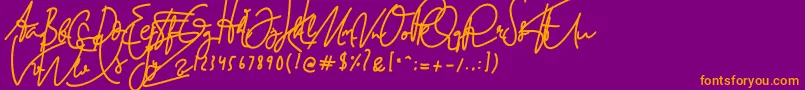 BuffaloHerder Font – Orange Fonts on Purple Background