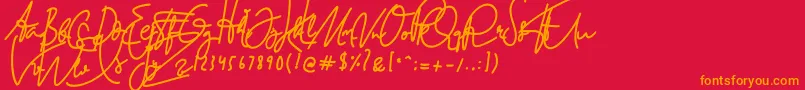 BuffaloHerder Font – Orange Fonts on Red Background