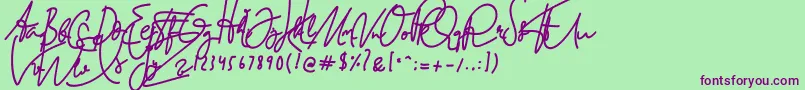 BuffaloHerder Font – Purple Fonts on Green Background