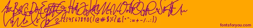 BuffaloHerder Font – Purple Fonts on Orange Background