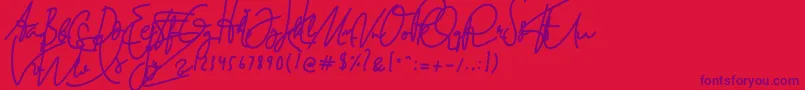 BuffaloHerder Font – Purple Fonts on Red Background