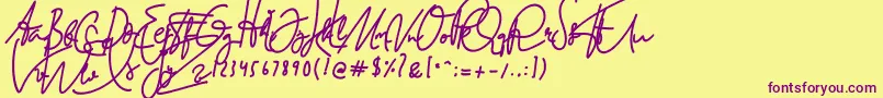 BuffaloHerder Font – Purple Fonts on Yellow Background