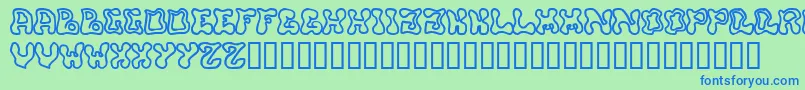 フォントBUFFY    – 青い文字は緑の背景です。
