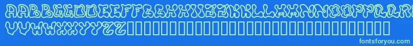 Fonte BUFFY    – fontes verdes em um fundo azul