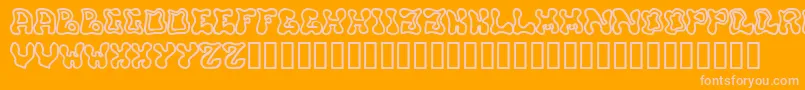 Fonte BUFFY    – fontes rosa em um fundo laranja