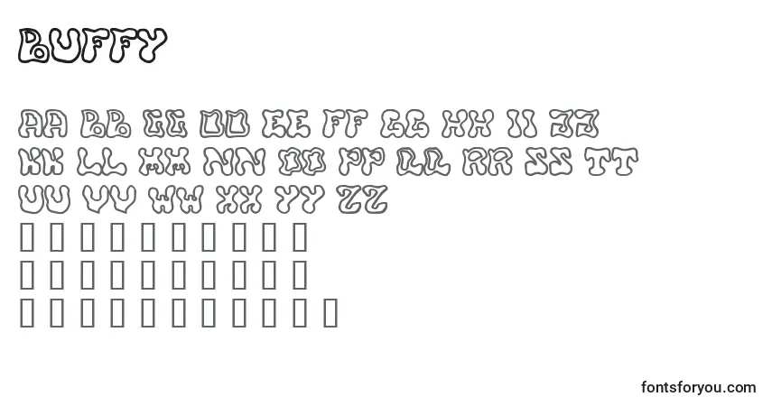 Шрифт Buffy (122389) – алфавит, цифры, специальные символы