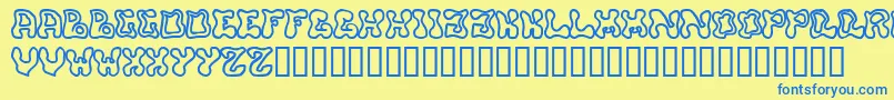 Buffy Font – Blue Fonts on Yellow Background