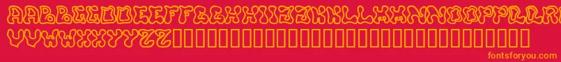 Buffy Font – Orange Fonts on Red Background