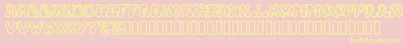 Buffy Font – Yellow Fonts on Pink Background