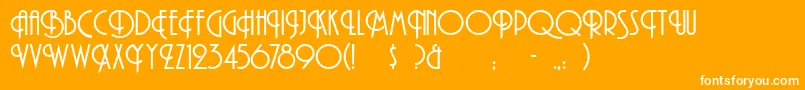 Andesiteplain-Schriftart – Weiße Schriften auf orangefarbenem Hintergrund