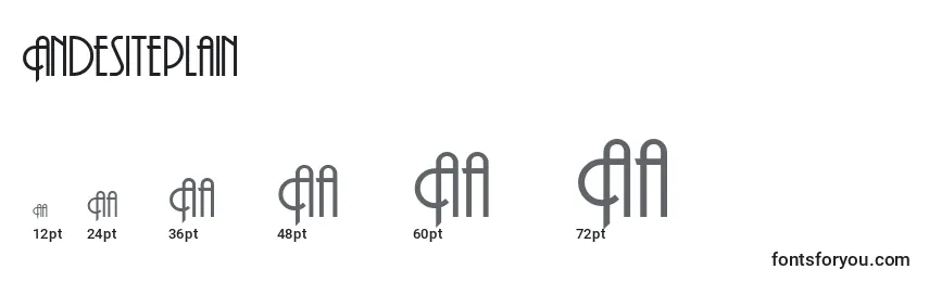 Размеры шрифта Andesiteplain