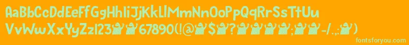 Bugbear DEMO Font – Green Fonts on Orange Background