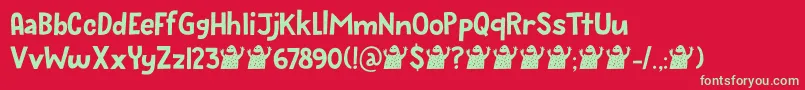 Bugbear DEMO Font – Green Fonts on Red Background