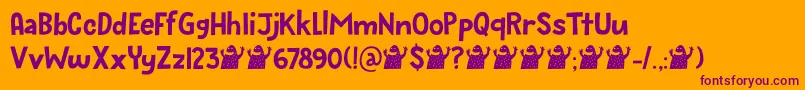 Bugbear DEMO Font – Purple Fonts on Orange Background