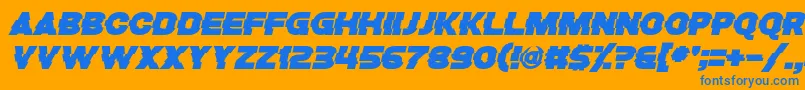 Bugfast-Schriftart – Blaue Schriften auf orangefarbenem Hintergrund
