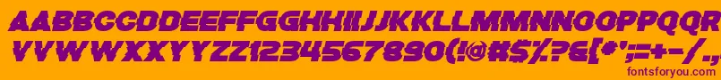 Bugfast-Schriftart – Violette Schriften auf orangefarbenem Hintergrund