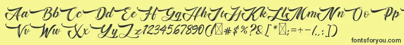 Bughartta Font – Black Fonts on Yellow Background